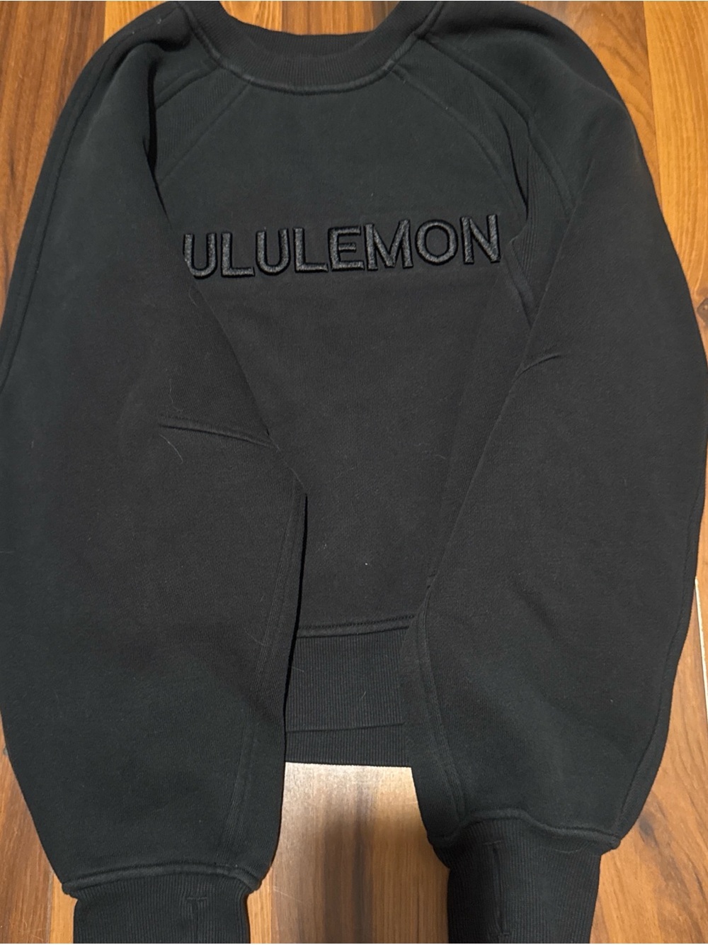 lululemon Black Crewneck Sweatshirt with Tonal Logo